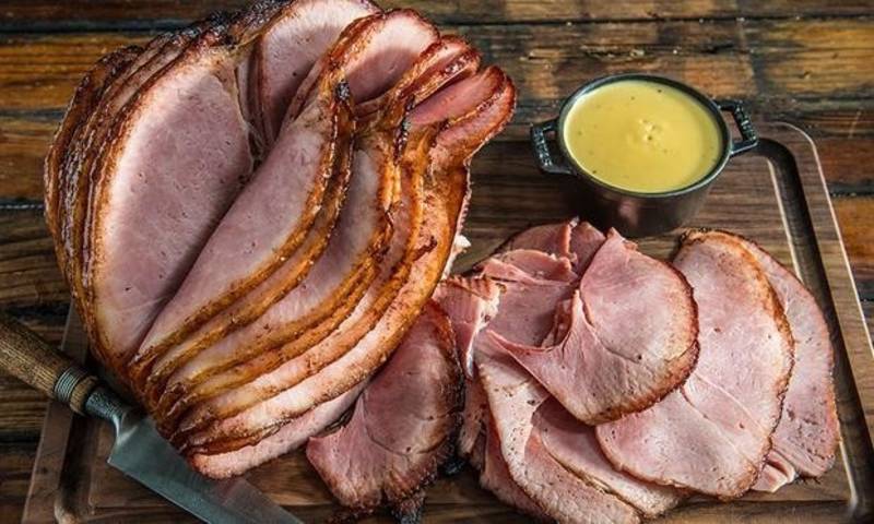 Roaster Fresh Ham with Mustard Sauce