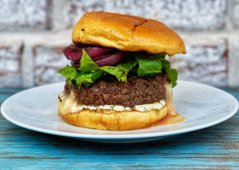 Brie Stuffed Burgers on Brioche Buns