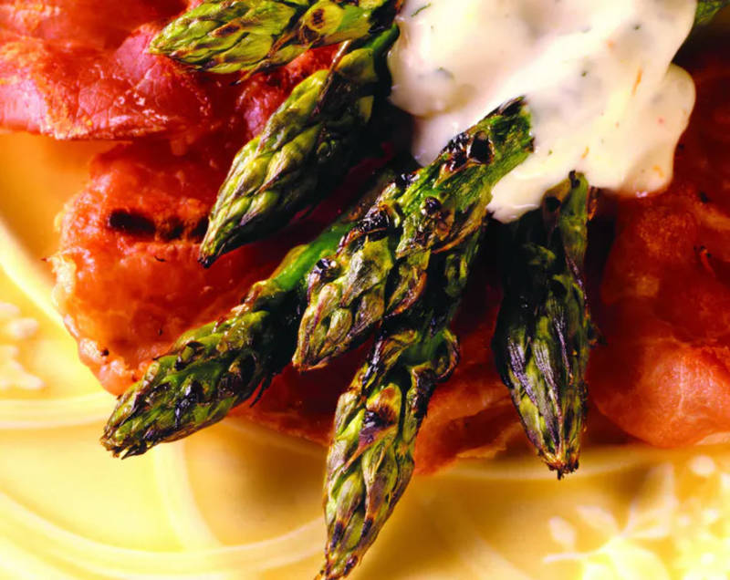 Grilled Asparagus with Prosciutto and Orange Mayonnaise